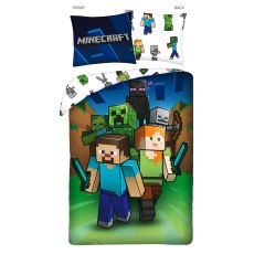 POSCIEL BAWELNIANA 160 X 200 CM MINECRAFT MNC-239BL