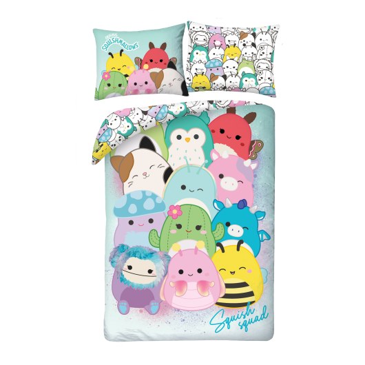 SINGLE DUVET SET MICROFIBER 140 X 200 CM SQUISHY SQUAD SQM-225BL