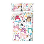 SINGLE DUVET SET MICROFIBER 140 X 200 CM SQUISHY SQUAD SQM-183BL