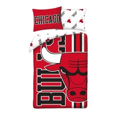 SINGLE DUVET SET MICROFIBER 140 X 200 CM NBA CHICAGO BULLS NBA-011BL