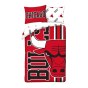 SINGLE DUVET SET MICROFIBER 140 X 200 CM NBA CHICAGO BULLS NBA-011BL
