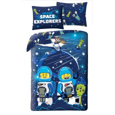 SINGLE DUVET SET POLIESTER 140 X 200 CM LEGO SPACE EXPLORERS LEG-1245BL