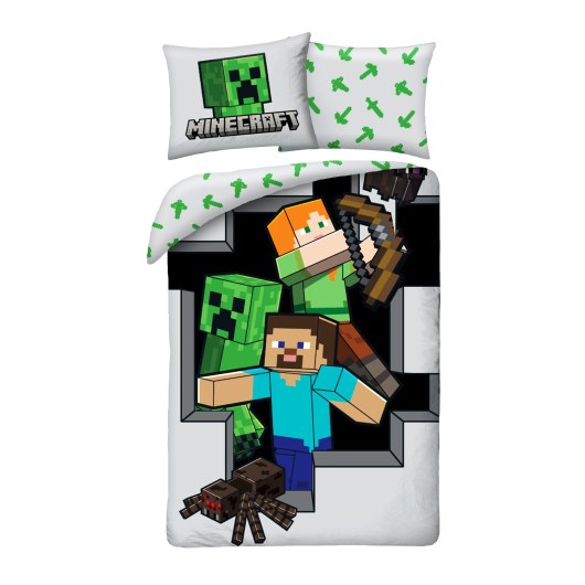 SINGLE DUVET SET 140 X 200 CM MINECRAFT MNC-946BL