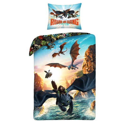 SINGLE DUVET SET MICROFIBER 140 X 200 CM HOW TO TRAIN YOUR DRAGON HTTD-8620BL