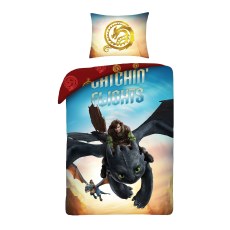 SINGLE DUVET SET MICROFIBER 140 X 200 CM HOW TO TRAIN YOUR DRAGON HTTD-8613BL