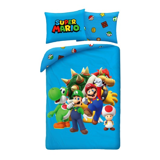POŚCIEL MIKROFIBRA 140 X 200 CM NINTENDO SUPER MARIO BROS NO-668BL