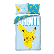 SINGLE DUVET SET MICROFIBER 140 X 200 CM POKEMON PIKACHU POK-1133BL
