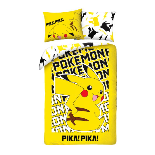POŚCIEL MIKROFIBRA 140 X 200 CM POKEMON PIKACHU POK-1042BL