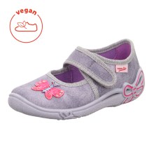 PANTOFLE TEKSTYLNE KAPCIE SUPERFIT BELINDA HELLGRAU/PINK 0-800288-0600
