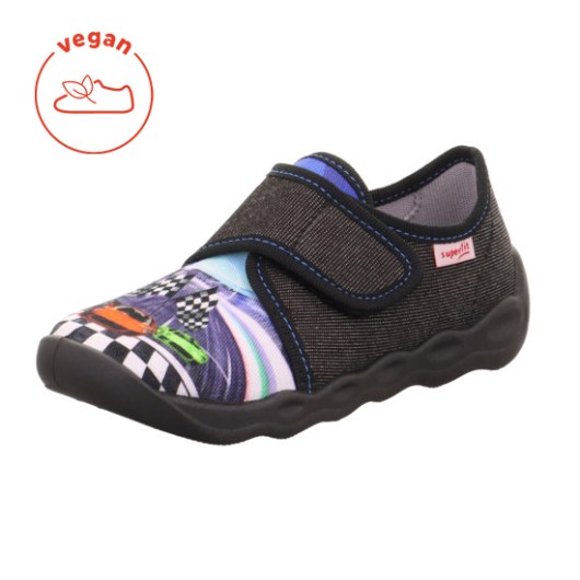 PANTOFLE TEKSTYLNE KAPCIE SUPERFIT BUBBLE SCHWARZ 1-006274-0000