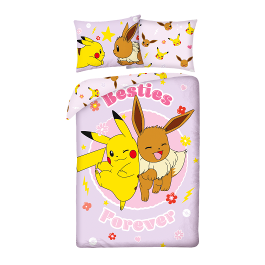 SINGLE DUVET SET MICROFIBER 140 X 200 CM POKEMON PIKACHU POK-1198BL