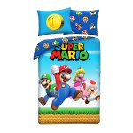 POŚCIEL DZIECIĘCA 140 X 200 CM NINTENDO SUPER MARIO BROS NO-805BL