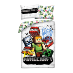 SINGLE DUVET SET MICROFIBER 140 X 200 CM MINECRAFT MNC-743BL