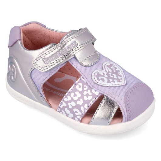 SANDAŁY BAREFOOT BIOMECANICS FIRST STEPS 262161-B879 PLATA Y LILA