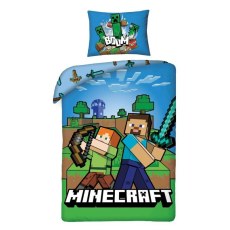 SINGLE DUVET SET 140 X 200 CM MINECRAFT MNC-282BL
