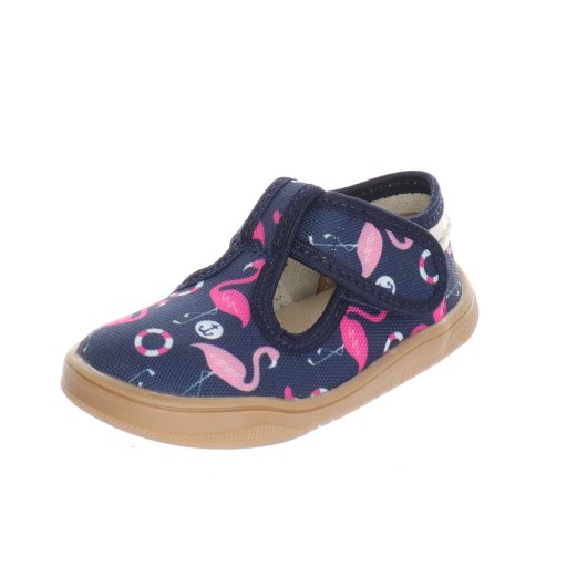 SLIPPERS BAREFOOT MILAMI TREND NAVY BLUE FLAMINGOS