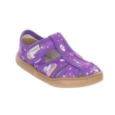 PANTOFLE SANDALY KAPCIE BAREFOOT MILAMI PURPLE UNICORNS