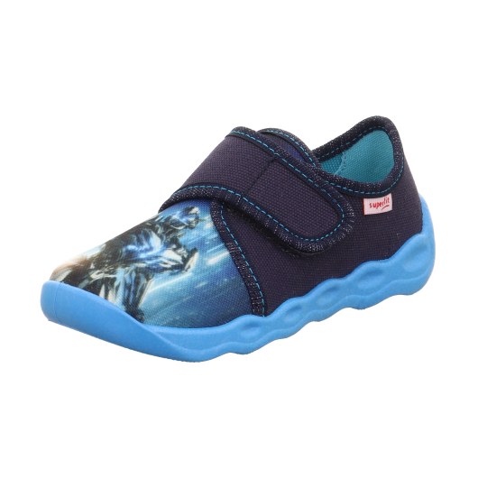 PANTOFLE TEKSTYLNE KAPCIE SUPERFIT BUBBLE BLAU 1-006274-8060